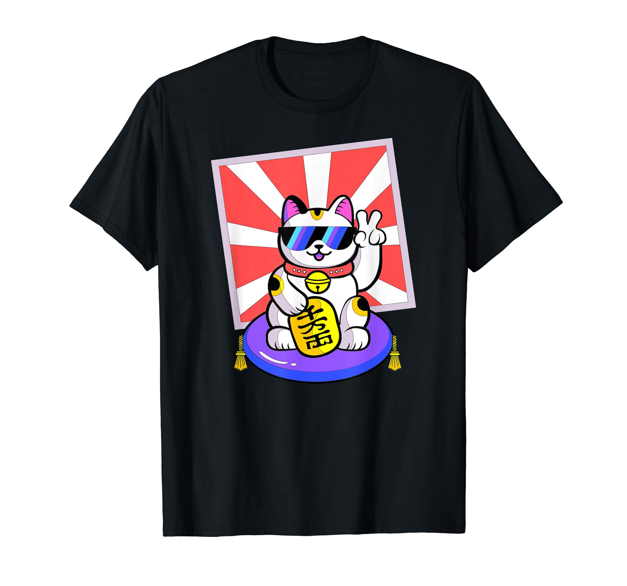 Maneki Neko (Climate Pledge Friendly) Lucky Cat | Zen| Peace T-ShirtOEKO-TEX STANDARD 100