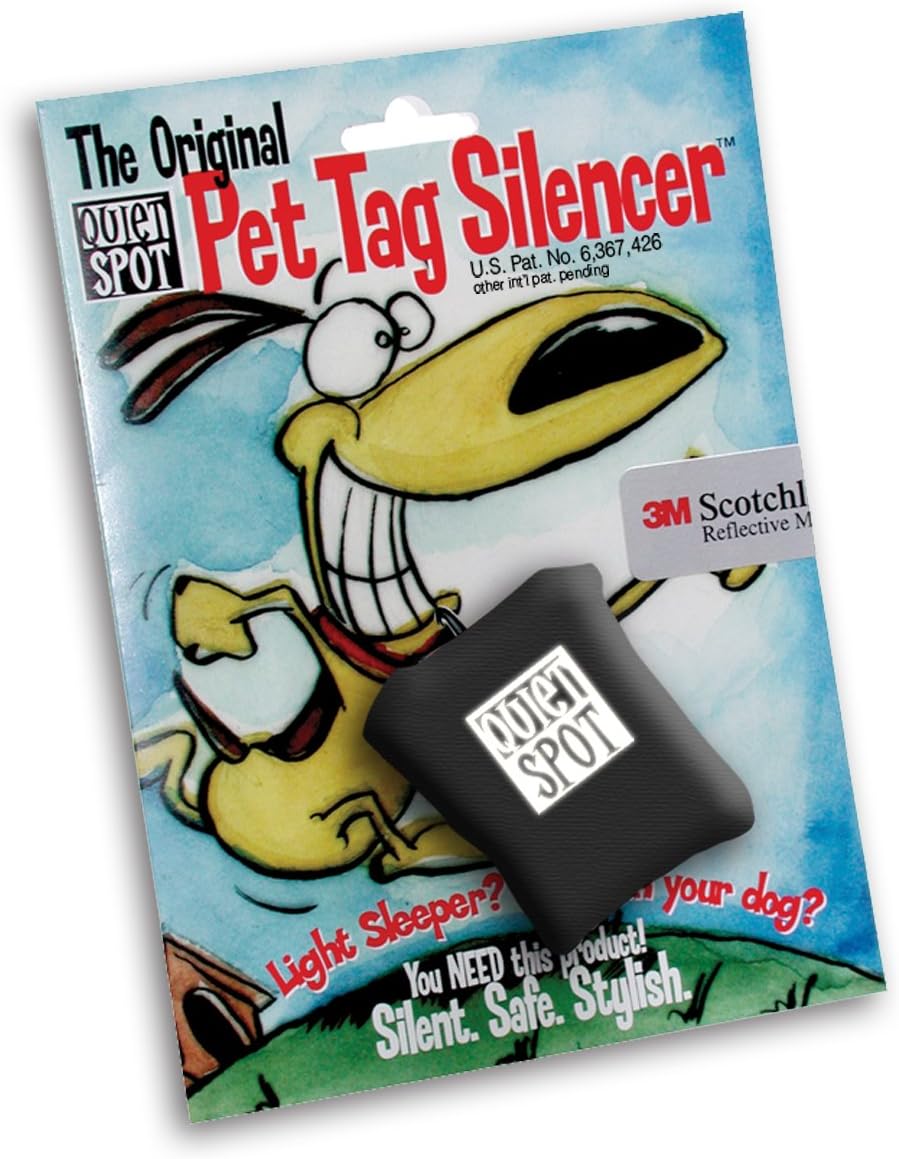 Amazon Com Quiet Spot Pet Tag Silencer Black Pet Identification Tags Pet Supplies