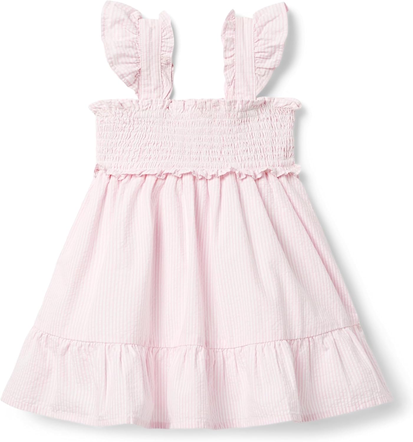 Janie and Jack Girls Smocked Seersucker Dress (Toddler/Little Kids/Big Kids) - Image 2
