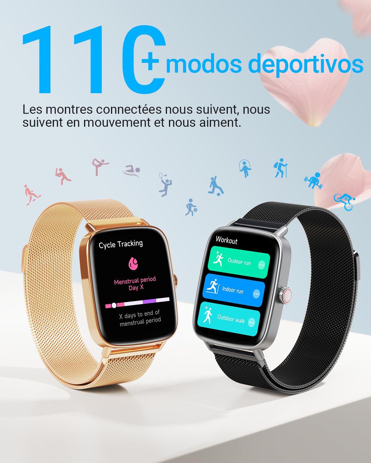 Fitpolo Reloj Inteligente Hombre, 1.85" Smartwatch con Llamadas Bluetooth y Whatsapp Notificación, Pulsómetro, IP68 Pulsera Actividad con 100+ Modos Deportivos, Monitor de Sueño para Android iOS