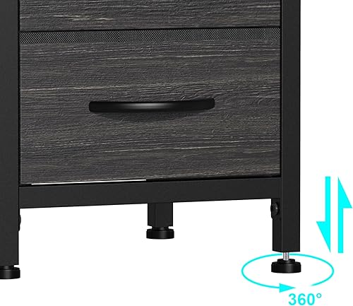 Miniatura 6 de EXOTICA Banco de almacenamiento de zapatos de 3 niveles con 4 cajones de tela, marco de metal y tabla de madera, zapatero con asiento para entrada,