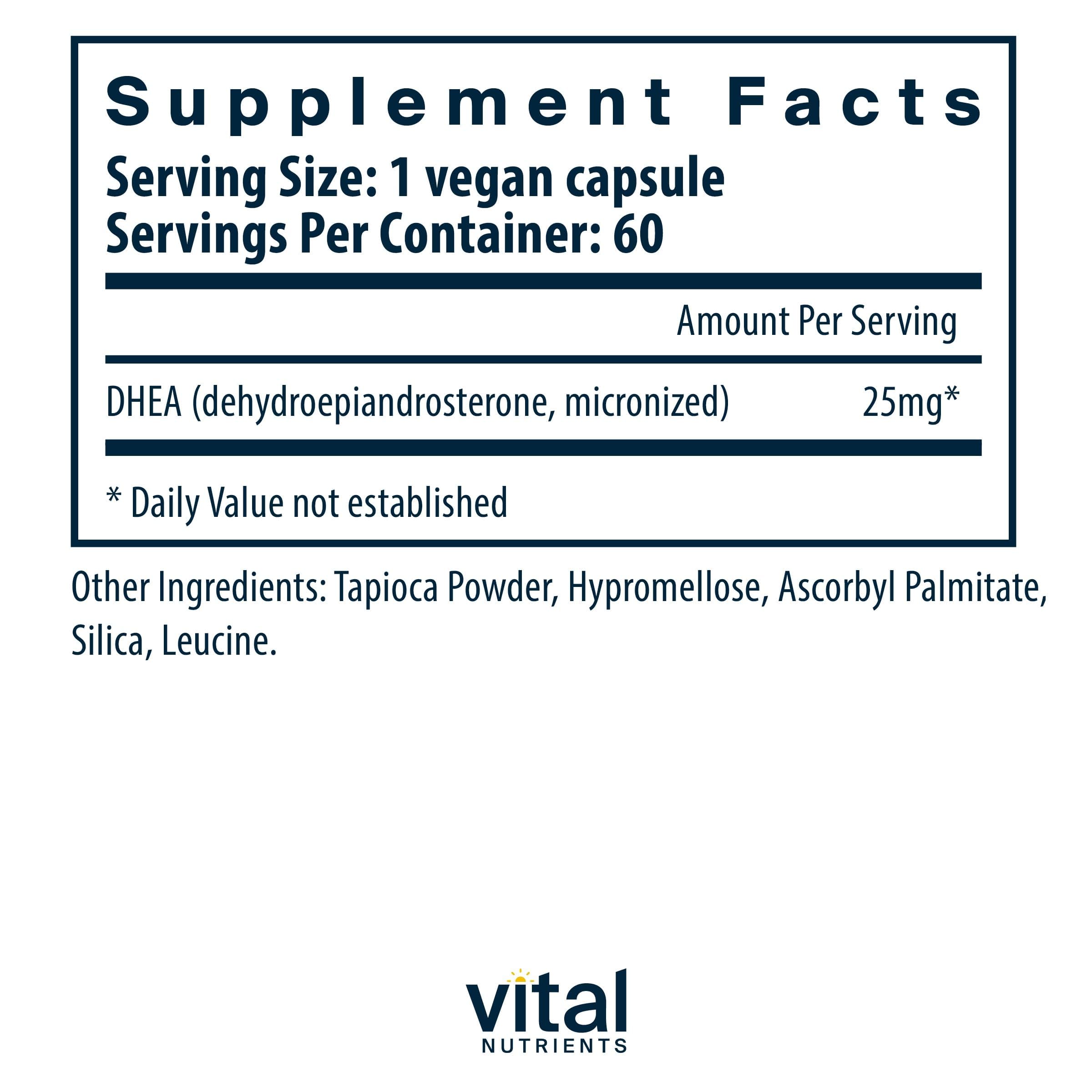 Vital Nutrients DHEA 25mg, 60 Capsules — Amazon image 2