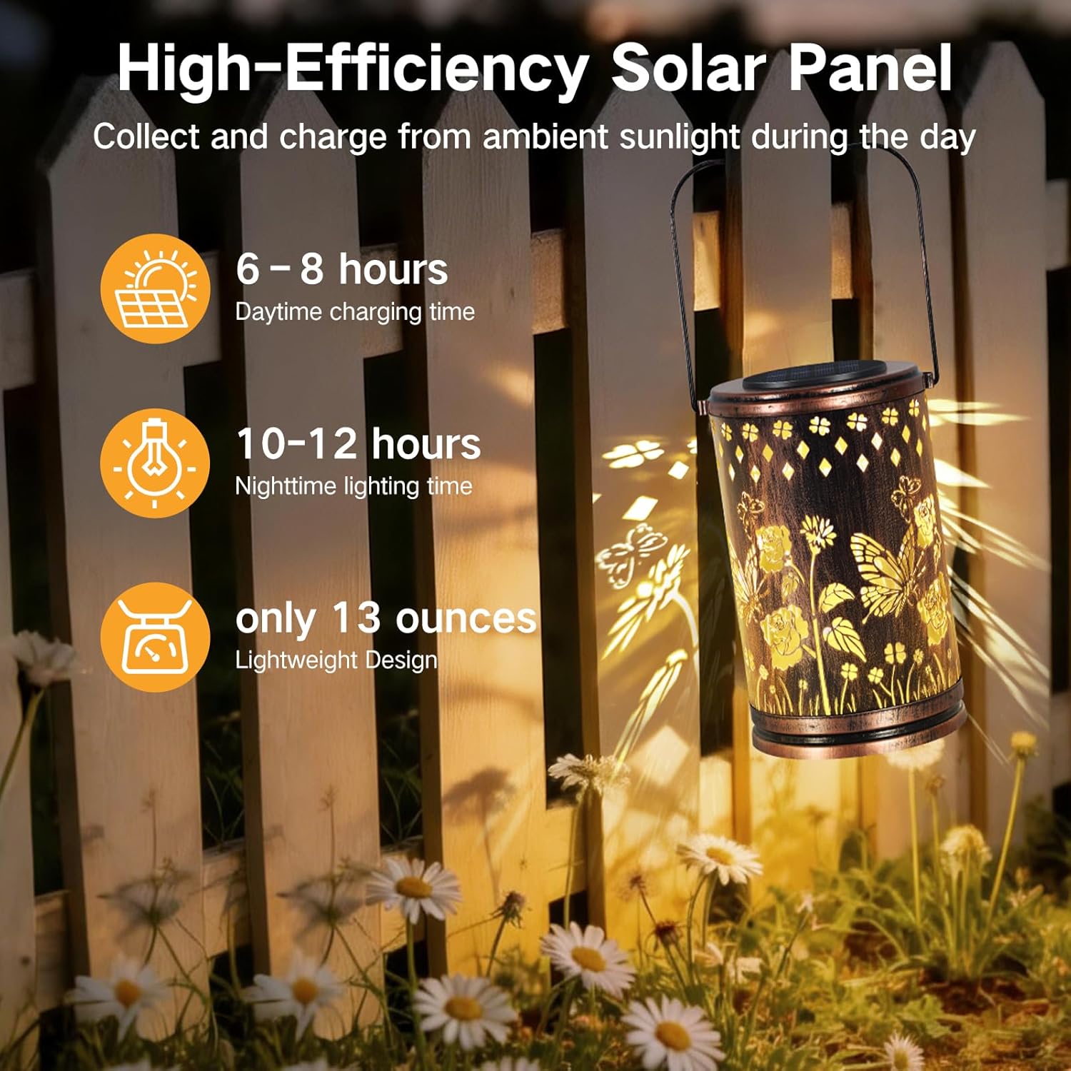 Gifts for Women Mom Grandma, Butterfly Outdoor Solar Lanterns, Waterproof Metal Hanging Solar Lights for Outside Yard, Garden, Patio, Lawn, Pathway Decorations, Birthday Gifts