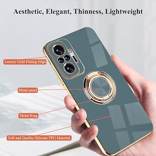 Miniatura 9 de Compatible con Xiaomi Redmi Note 10 Pro Case Ring Holder Magnet Silicone, Xiaomi Redmi Note 10 Pro Funda de silicona delgada blanca cubierta negra