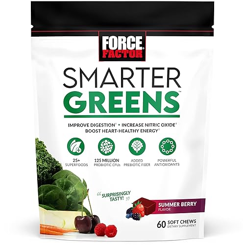 Miniatura 4 de Force Factor Better - Suplemento de apoyo para las articulaciones de cúrcuma y masticables Smarter Greens, 60 masticables suaves y masticables