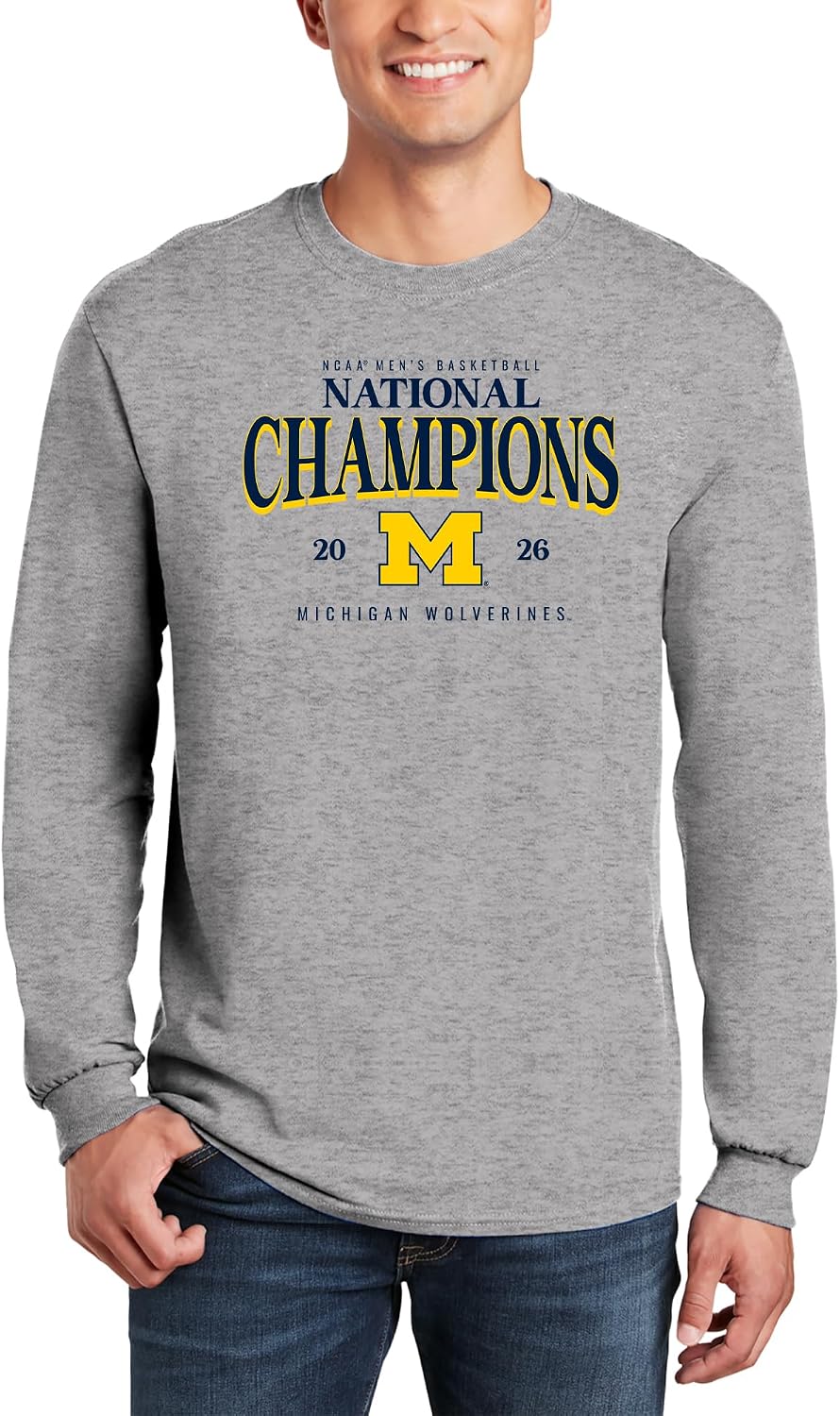 UGP Campus Apparel Michigan Wolverines 2026 Basketball National Champions Graded Sports Team Long Sleeve