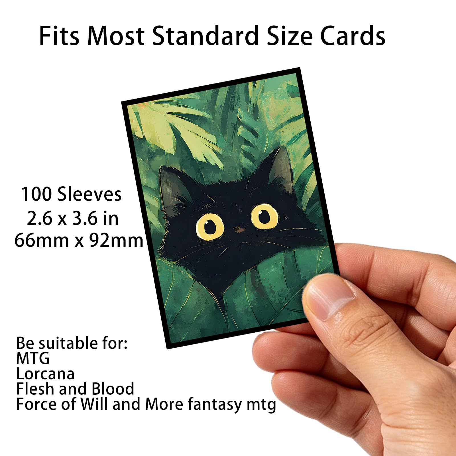 Fantasy - Fundas protectoras para cartas coleccionables MTG, 100 fundas protectoras mate para tarjetas TCG, fundas protectoras antideslizantes barajadas para tarjetas de tamaño estándar (hoja)