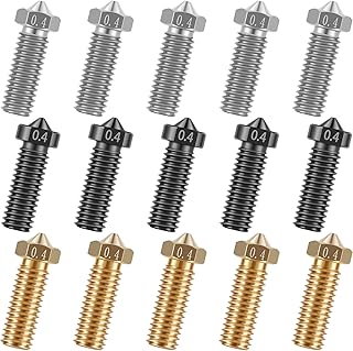 YHDFVSA 15Pcs 3D Printer Nozzles Kit High Hardness 3D Printing Hardened Steel Nozzles Premium Stainless Steel Nozzles Stable Brass High Temperature Nozzles