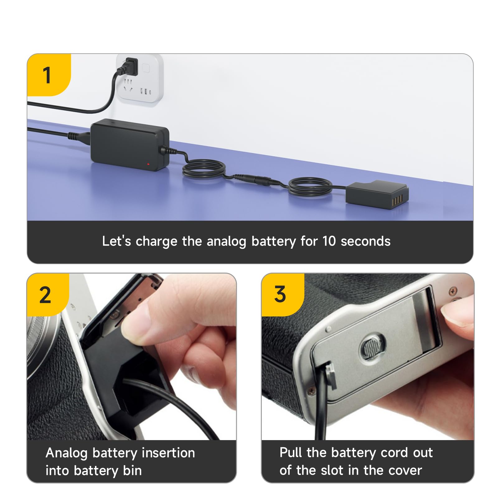 W126S Kit batteria fittizia, adattatore di alimentazione CA con connettore per batteria per fotocamere Fujifilm X100F X100V X-S10 XT-2 X-T3 X-T20 X-T30 X-T100 X-A X-E X-Pro FinePix