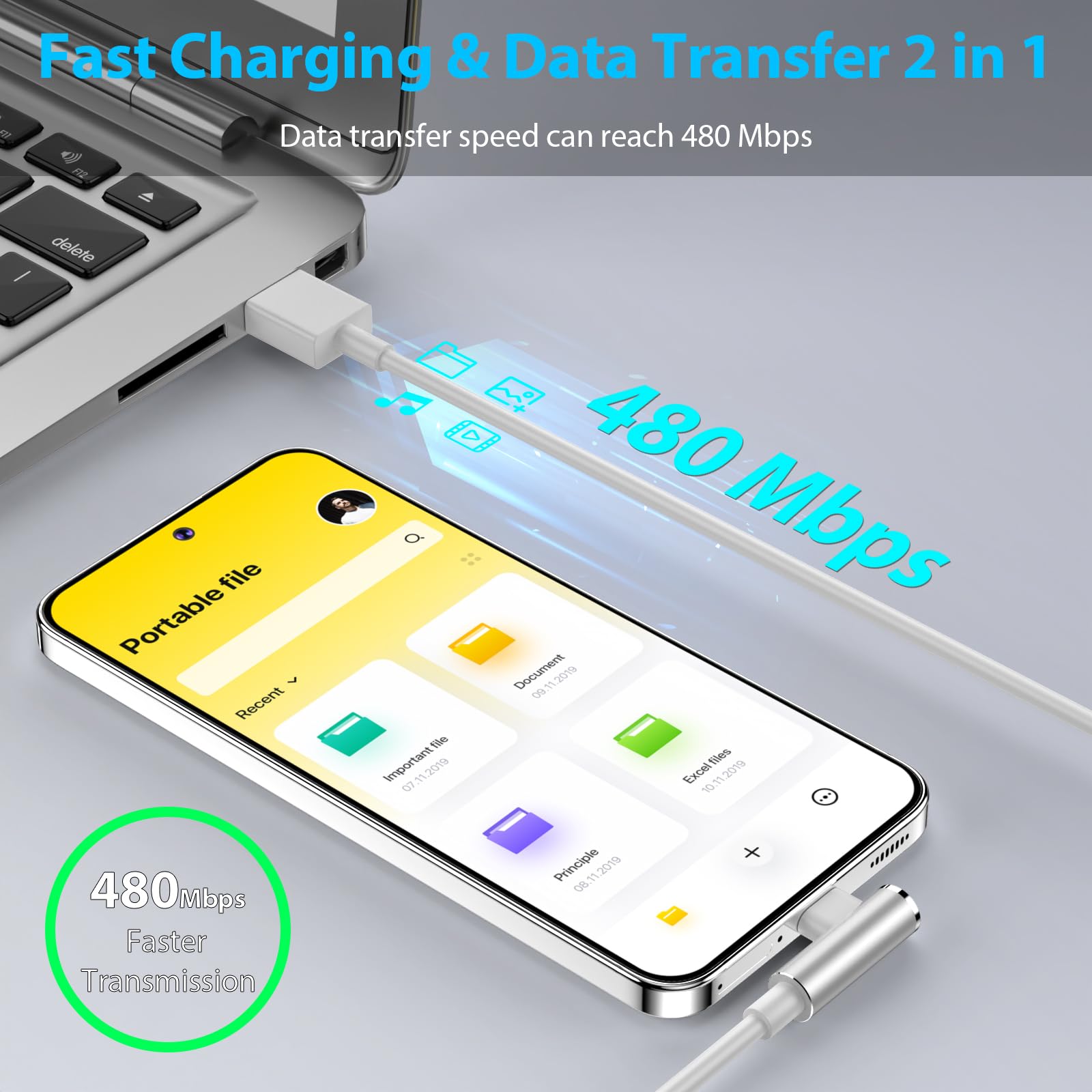 Câble USB C 3m, 6A 120W Charge Turbo Pour XiaoMi 11T/12T/13T