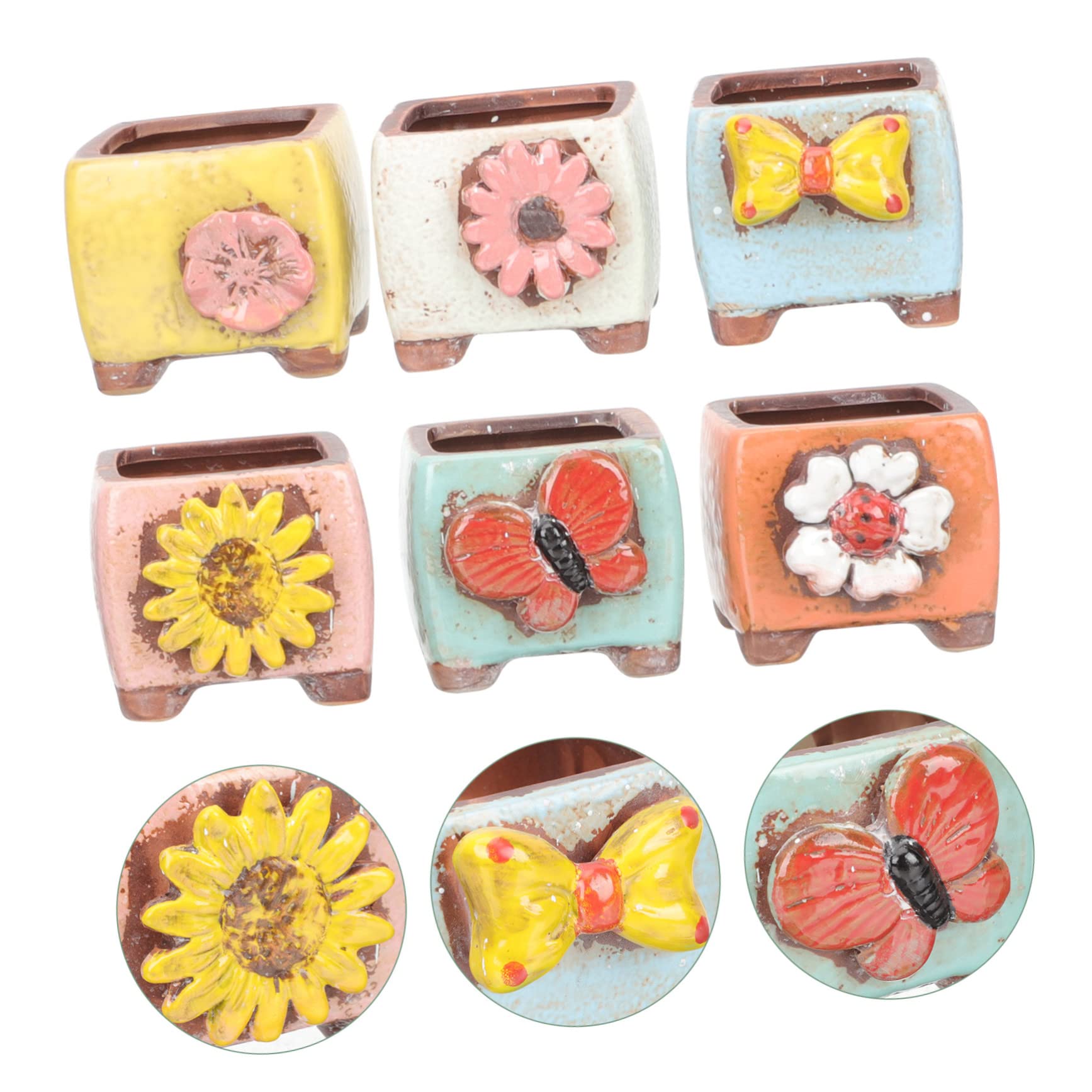 BESPORTBLE 6kawałki Ceramicznych Doniczek Do Sukulentów Oddychające Doniczki Ozdobne Do Kwiatów Elegancka Dekoracja