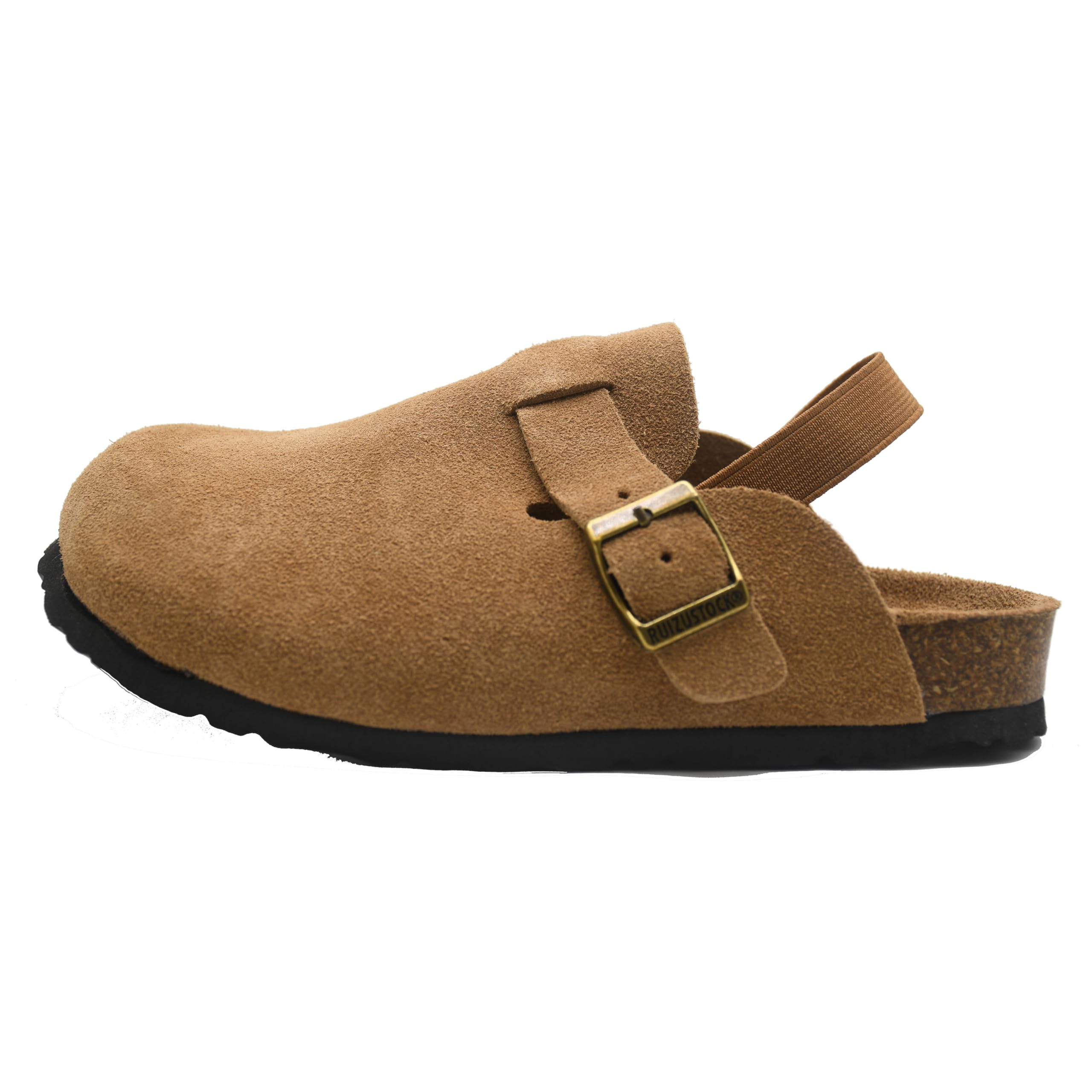 Kids Suede Clogs Toddler Clogs Boys Girls Sandals Cork Adjustable Buckle Mules Kid Slippers Flat Shoes Black