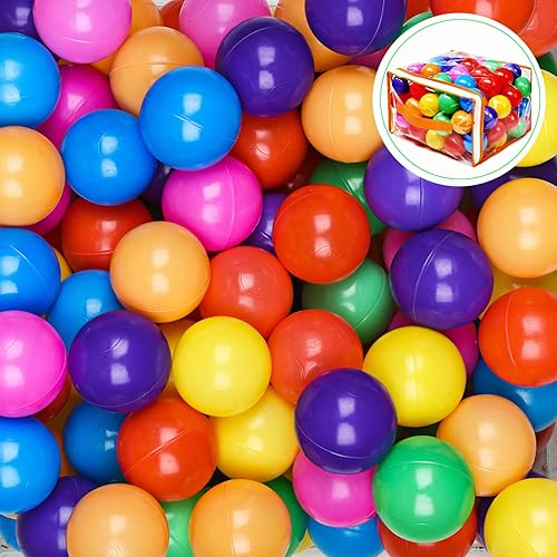 Miniatura 2 de Vanland 100 bolas de bolas para bebés y niños pequeños sin ftalatos plástico a prueba de aplastamiento 7 colores brillantes en juguetes