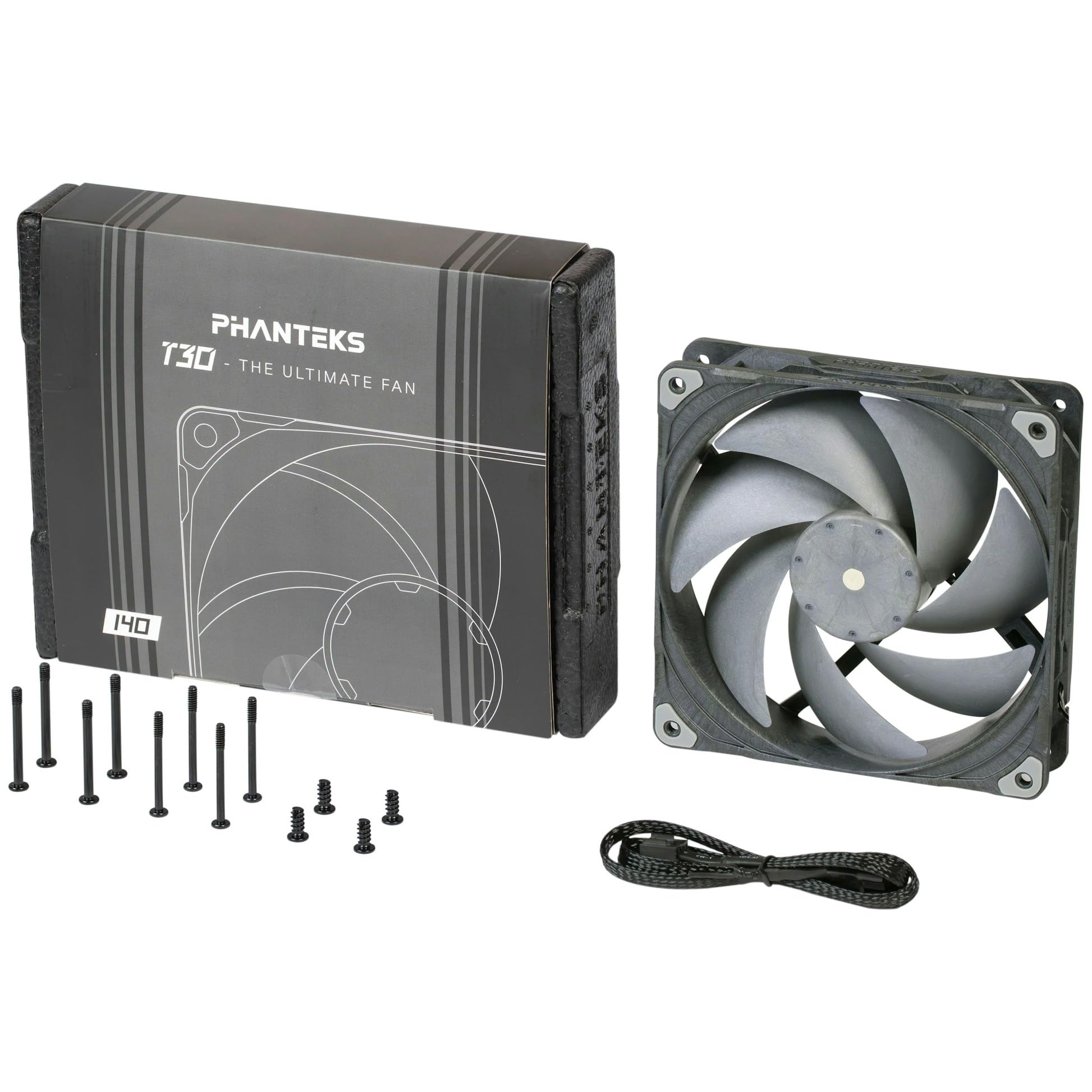 Phanteks T30 Ventilador PC 140mm | Ventilador PC de 140mm, PWM silencioso, ideal caja gaming y refrigeración