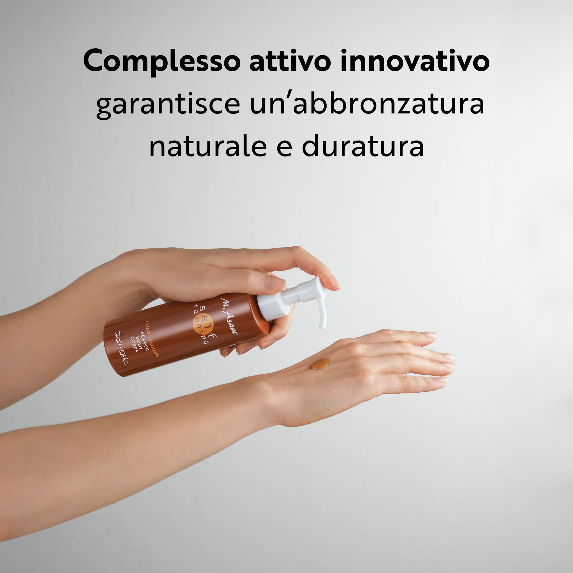 M. Asam M. Asam SUN Self Tanning Fluid (200 ml) - Autoabbronzante per il corpo con effetto immediato e a lungo termine, abbronzatura naturale e duratura, ingredienti idratanti