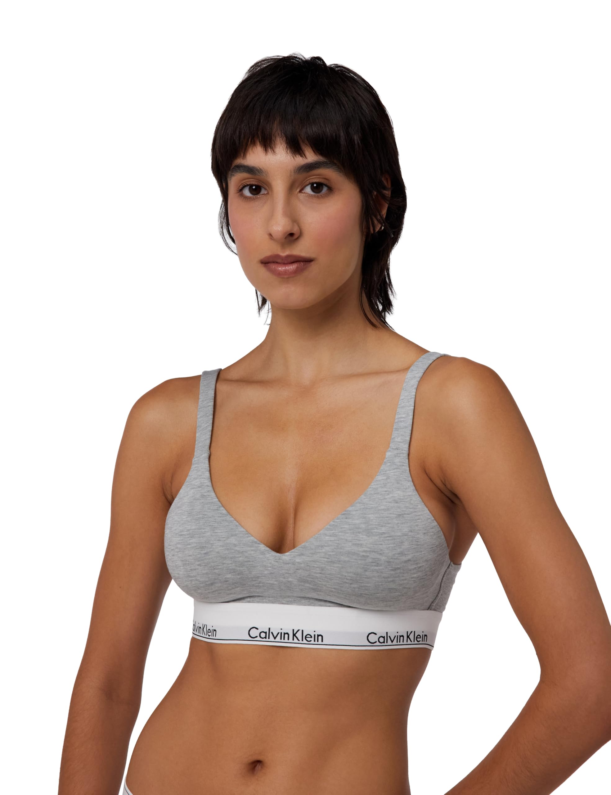 Calvin Klein Women’s Lift Stretch Bralette, Grey (Grey Heather), XL