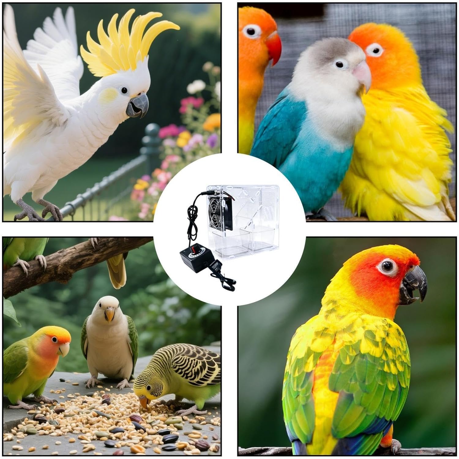 Bird Feed Shell Blower, Easy to Use and Detachable, Abs+Acrylic, Bird Food Shell Separator, Feeding & Watering Supplies, Effortless Food Prep, Finches, Parrots, Lovebirds, Conures
