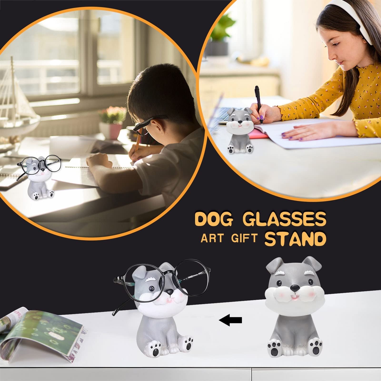 Brillenhalter Ständer Lesebrille Halter Nase Ständer Nette Tiere Desktop Ornament Armband Hängende Halter Harz Skulptur Aufbewahrungständer Dekoratives Geschenk (Color : A)
