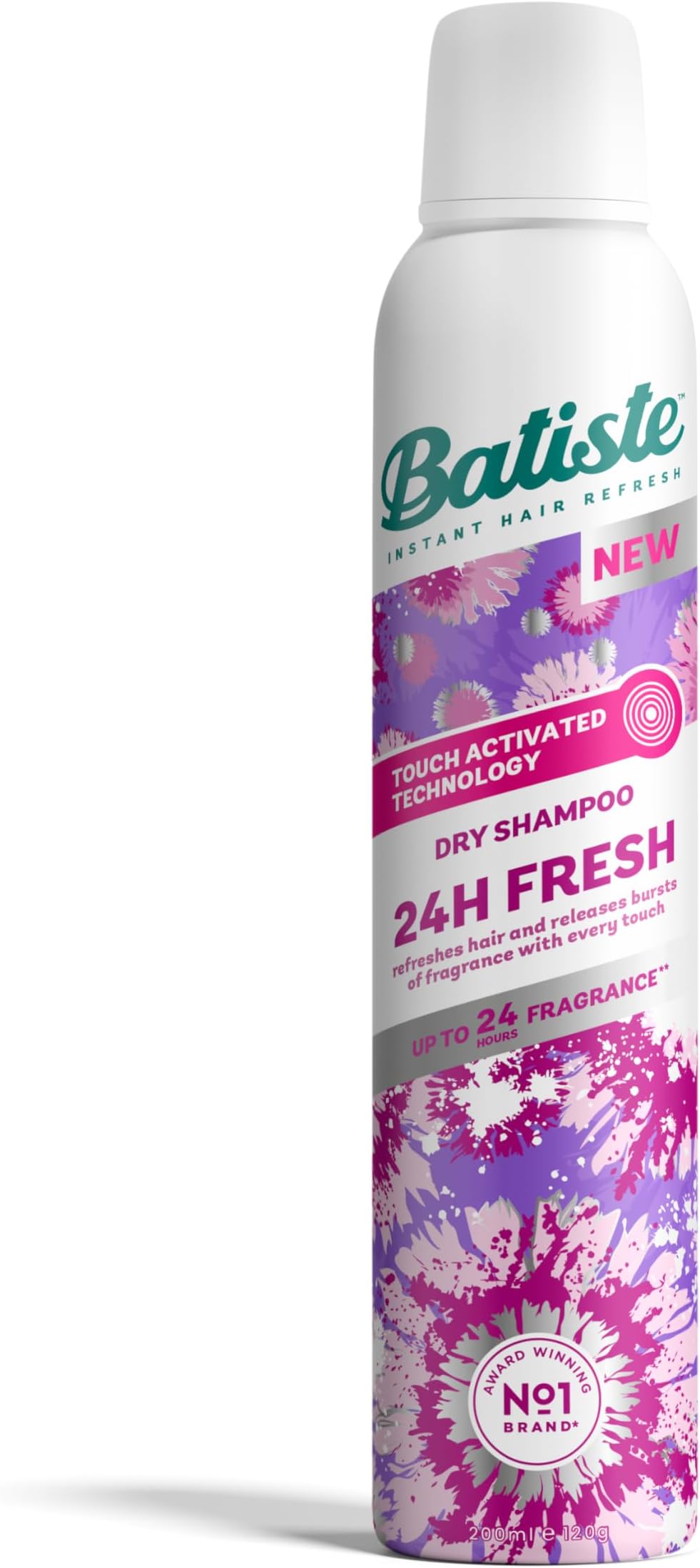 Batiste Dry Shampoo, 24H Fresh Waterless Shampoo, No Rinse Shampoo Hair Spray with Refreshing Fragrance, Touch Activated Dry Shampoo Spray, Vegan Friendly & Invisible, by Batiste Hair Care – 200ml