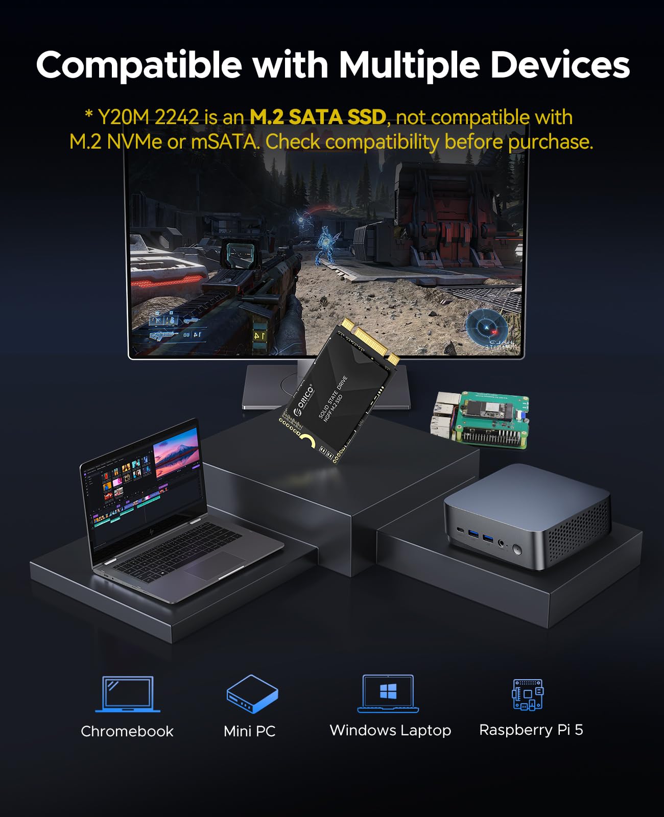 ORICO SSD SATA M.2 2242 1 TB, Unidade de Estado Sólido Interna
