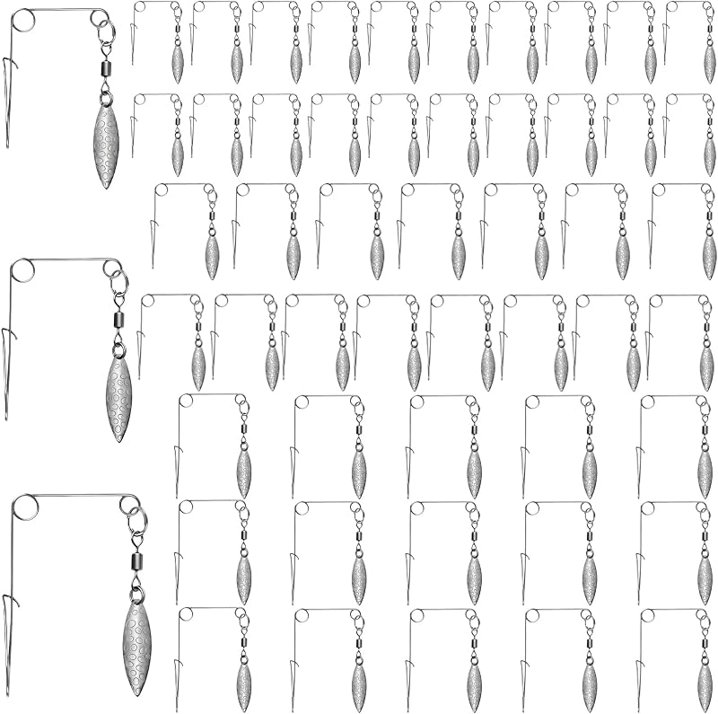 Fishing Spinnerbait Kit Smooth Spoon Blades Willow and Teardrop Design