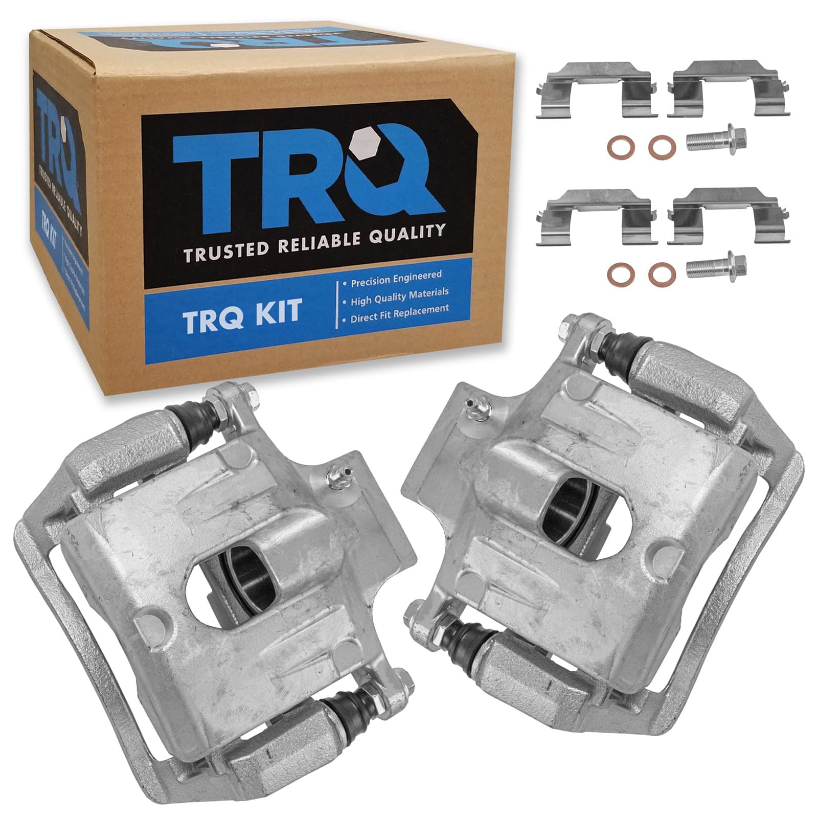 TRQ Rear Left and Right Brake Caliper Set Caliper Brackets Hardware