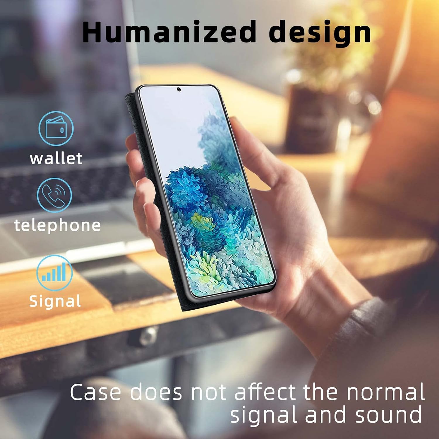 MONASAY iPhone 11 Pro Wallet Case, 5.8-inch, [Glass Screen Protector Included] [RFID Blocking] Flip Folio Leather Cell Phone Cover with Credit Card Holder for Apple iPhone 11 Pro, Black