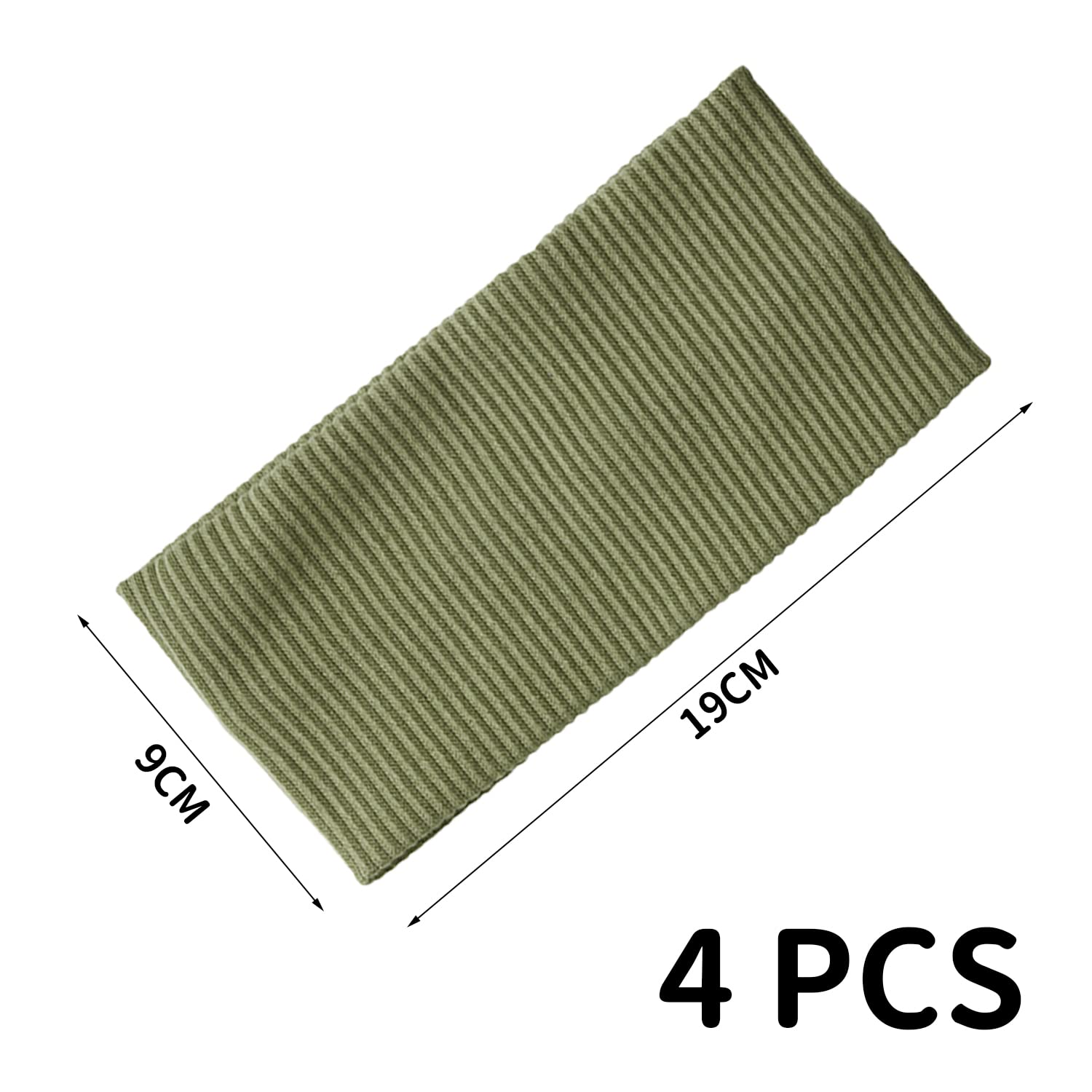 4 Fasce Elastiche Sportive In Maglia, Morbide E Traspiranti, Per Fitness, Yoga, Corsa, Colori Grigio, Nero, Verde, Bianco, 9x19 Cm