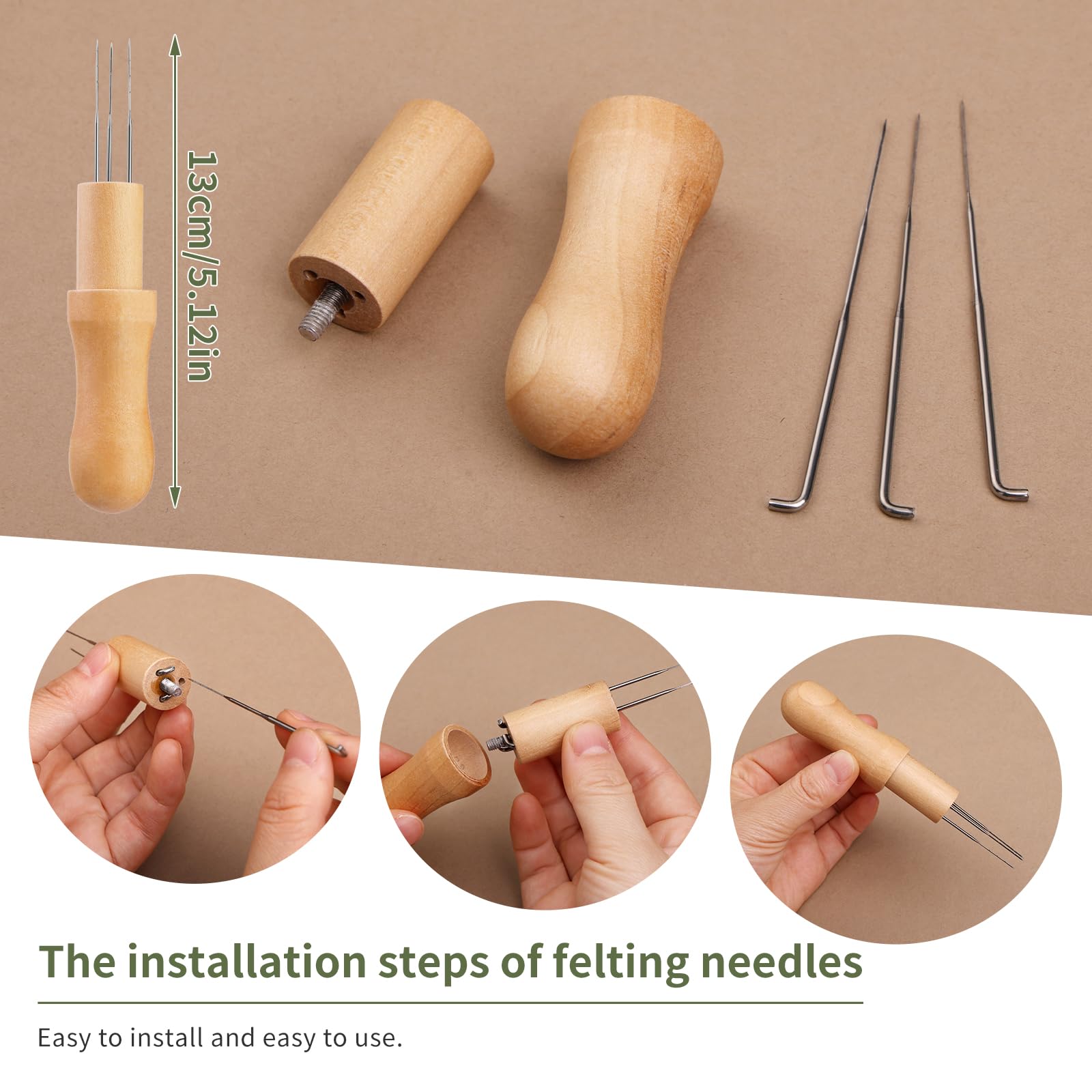 BUOKKON Needle Felting Pad, Natural Wool Needled Felting Pad - Image 4