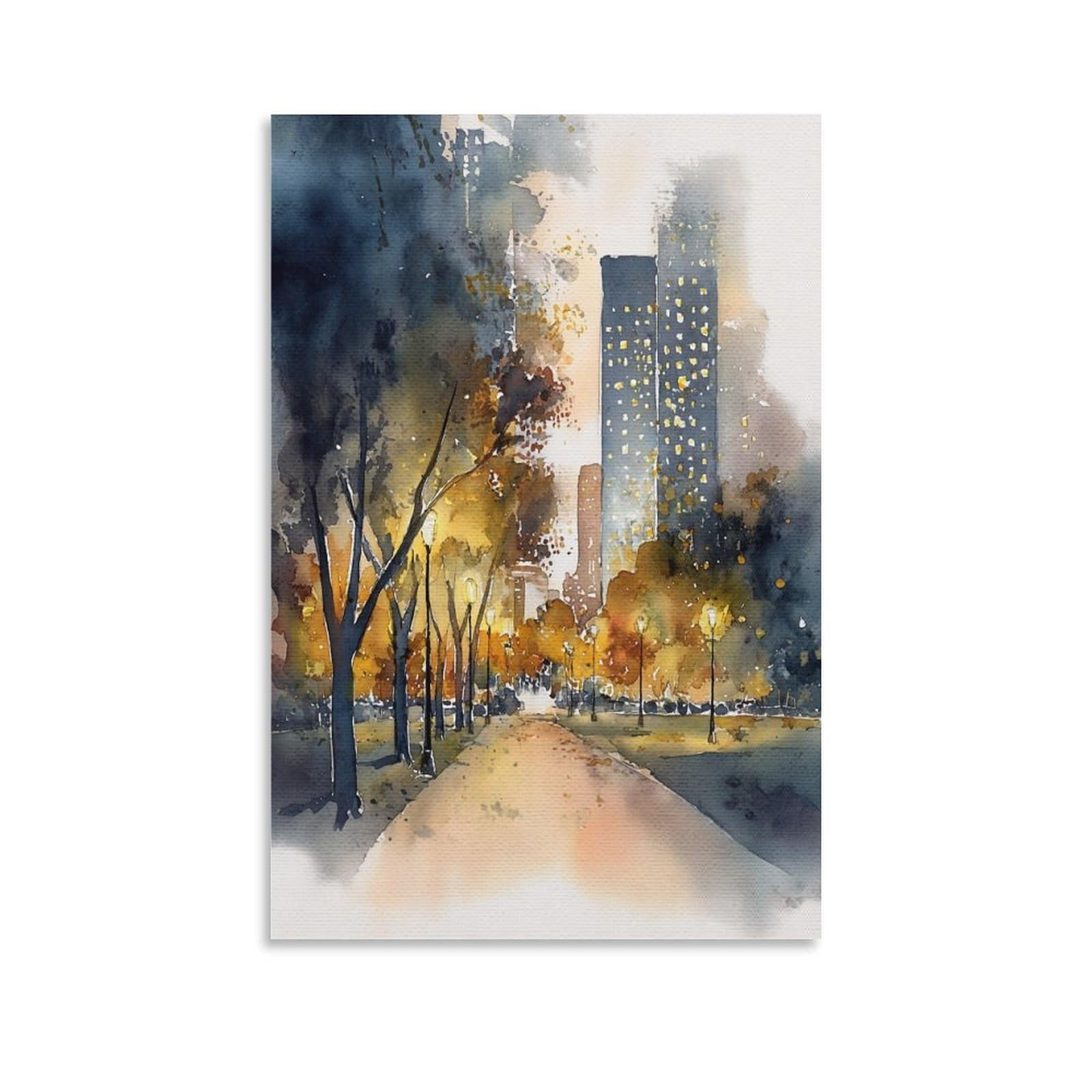 XWYMXZ Minneapolis Watercolor 24x36inch(60x90cm) Vintage Travel Poster Watercolor Canvas Art