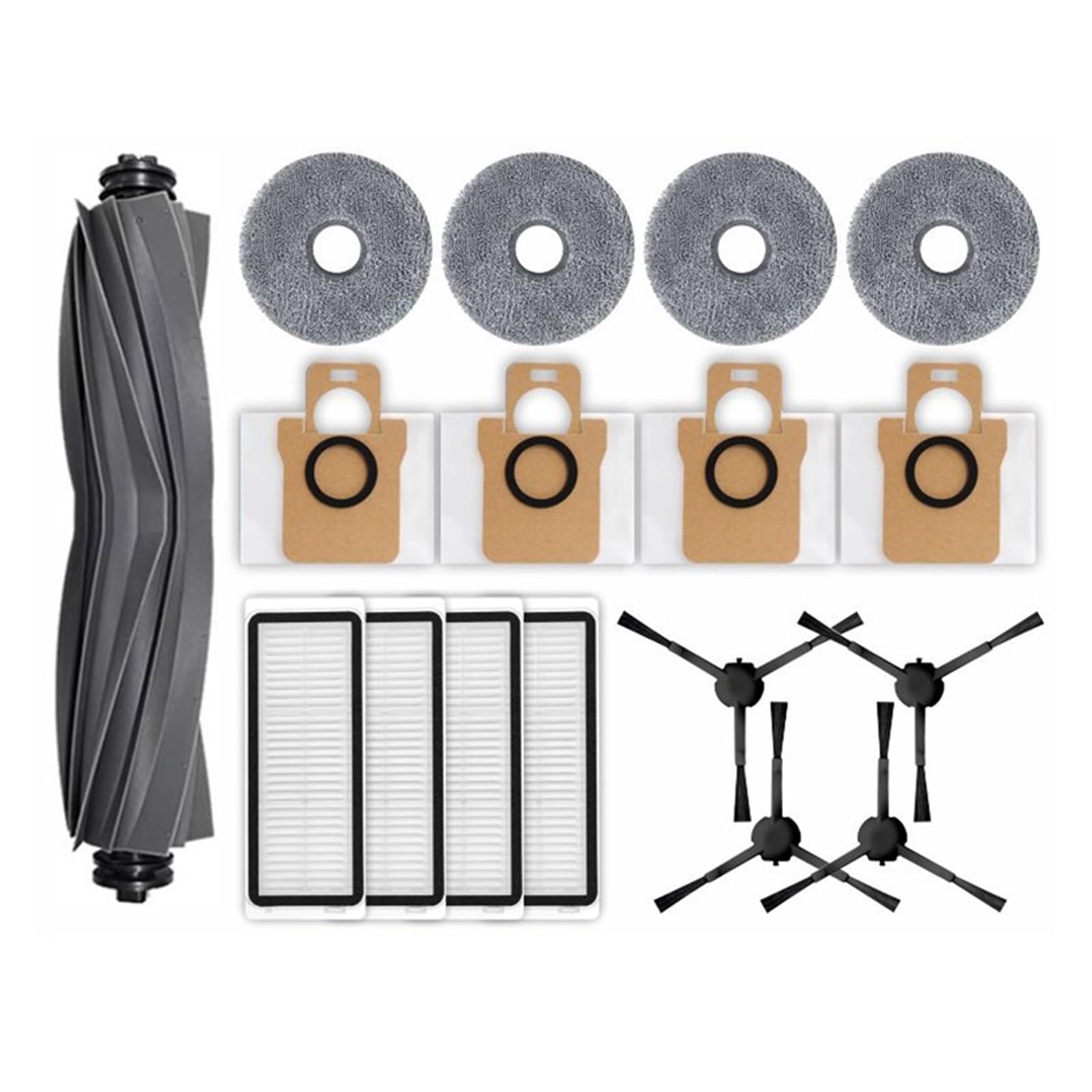 Compatible con Dreame Bot L20 Ultra /L30 Ultra Accesorios Cepillo lateral principal Filtro HEPA Mopa Bolsa for polvo Piezas de repuesto for aspiradora robot(17PCS)