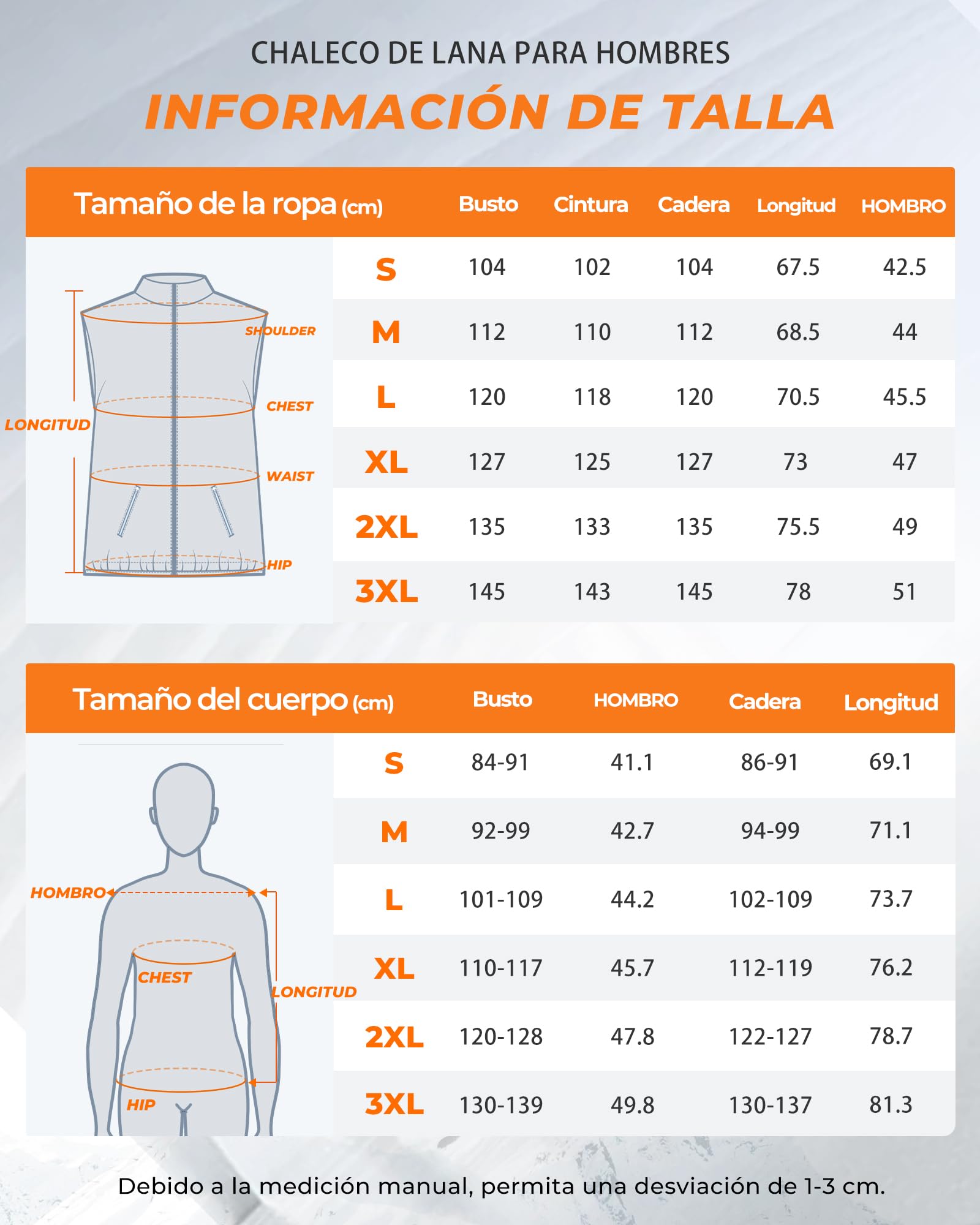 Chaleco Calefactable Hombre Lana con Bateria de 16000mAh 7,4V- Chaleco Calefactor Polar Hombre con 9 Zonas de Calefacción y 3 Temperaturas Ajustables, chaleco termico electrico para al Aire | 16000mAh 7.4V Batería, chaleco térmico para hombre para viajes