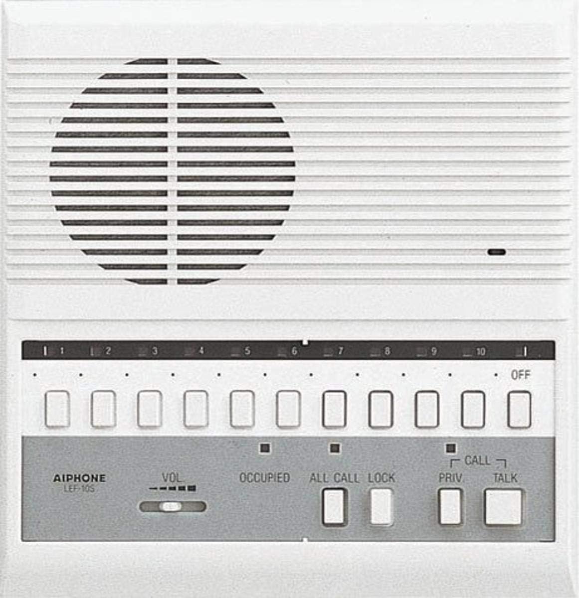 LEF-10S Open Voice Selective Call Master Intercom with All-Call; Surface Mount; Accepts Up to 10 Connecting Door, Sub-Master, or Master Intercoms