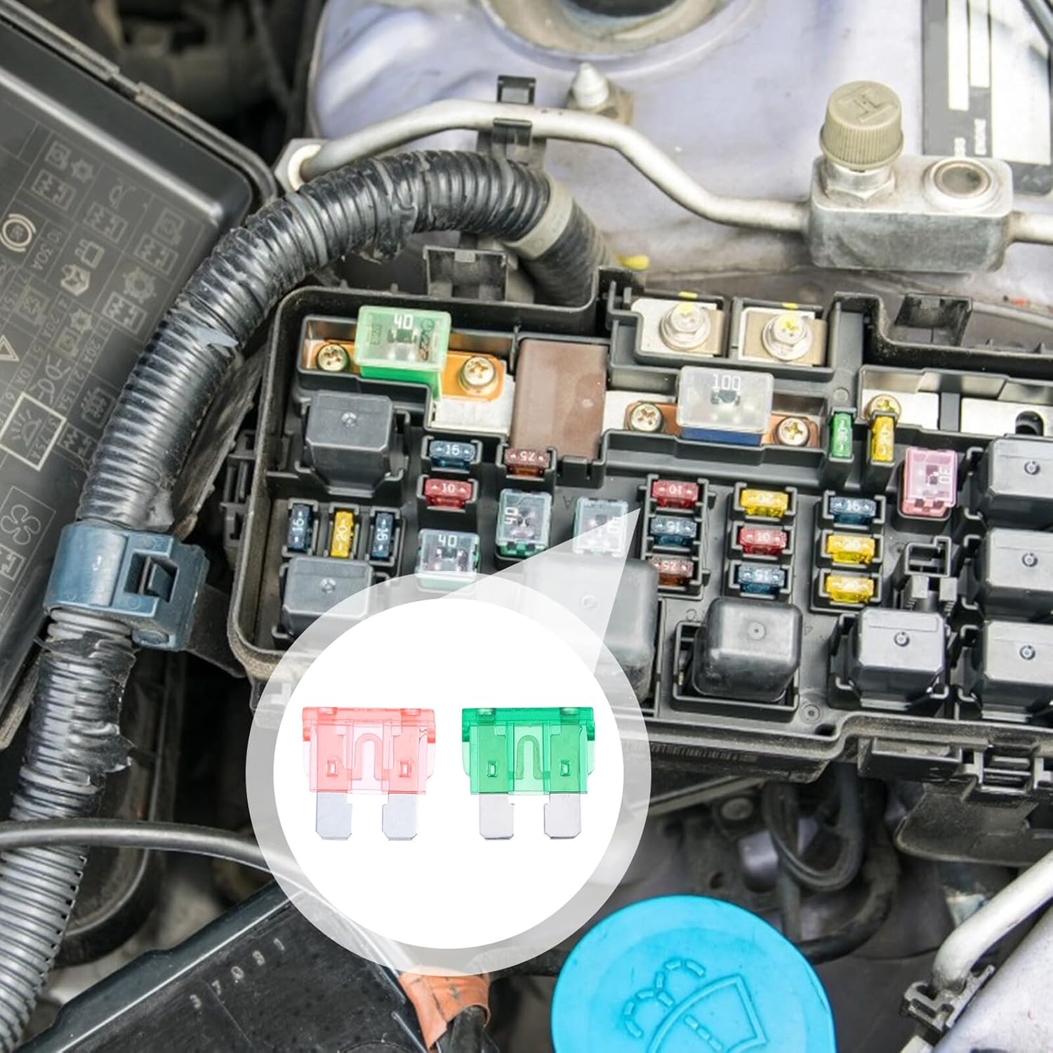 Abaodam Car Electric Radiator Cooling Fan Wiring Harness Kit Dual Fan Relay Thermostat for Automotive Engine Cooling System Installation