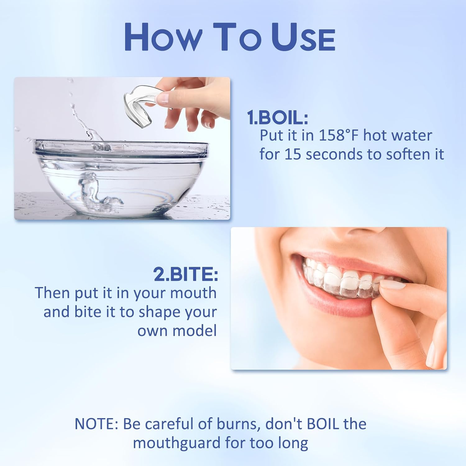 Mouth Guard for Grinding Teeth at Night, Night Guards for Teeth Grinding, Mouthguards for Grinding of Teeth, Night Mouth Guards for Teeth Grinding, Reusable Teeth Grinding Mouth Guard 4 Pack/Two Size
