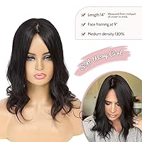 Vista 2 de PANEWAY - Pelucas de 9x9 pulgadas para cuero cabelludo para mujeres - Base grande de cabello humano real para cabello delgado o pérdida de cabello