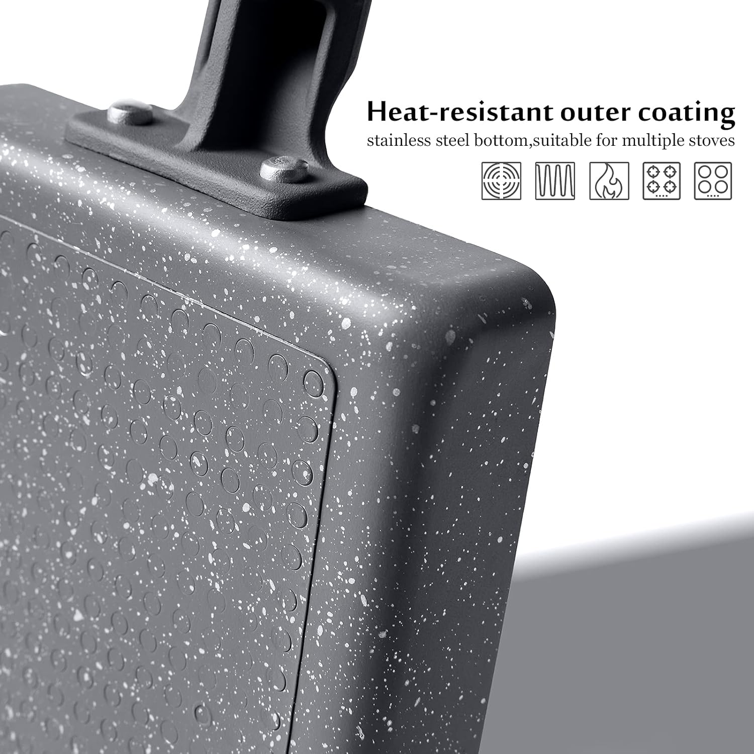 Tamagoyaki Pan Square Japanese Omelette Pan,Non-stick Egg Roll Pan,Rectangle Frying Pan Wood Handle,with Silicone Brush & Solid Wood Spetula,Grey: Home & Kitchen