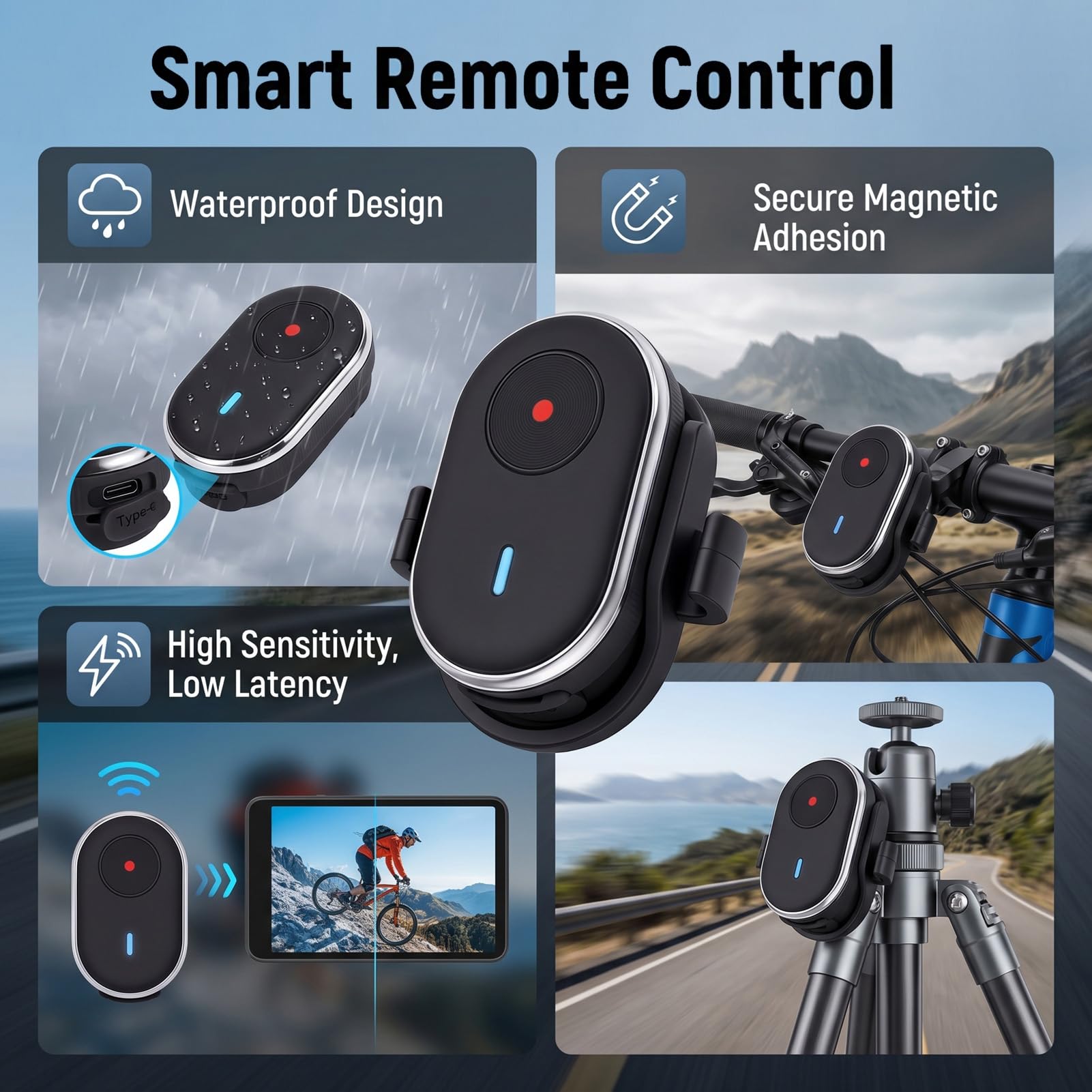 Bewinner Control Remoto para Cámara de Acción, Compatible con Action 6 5P