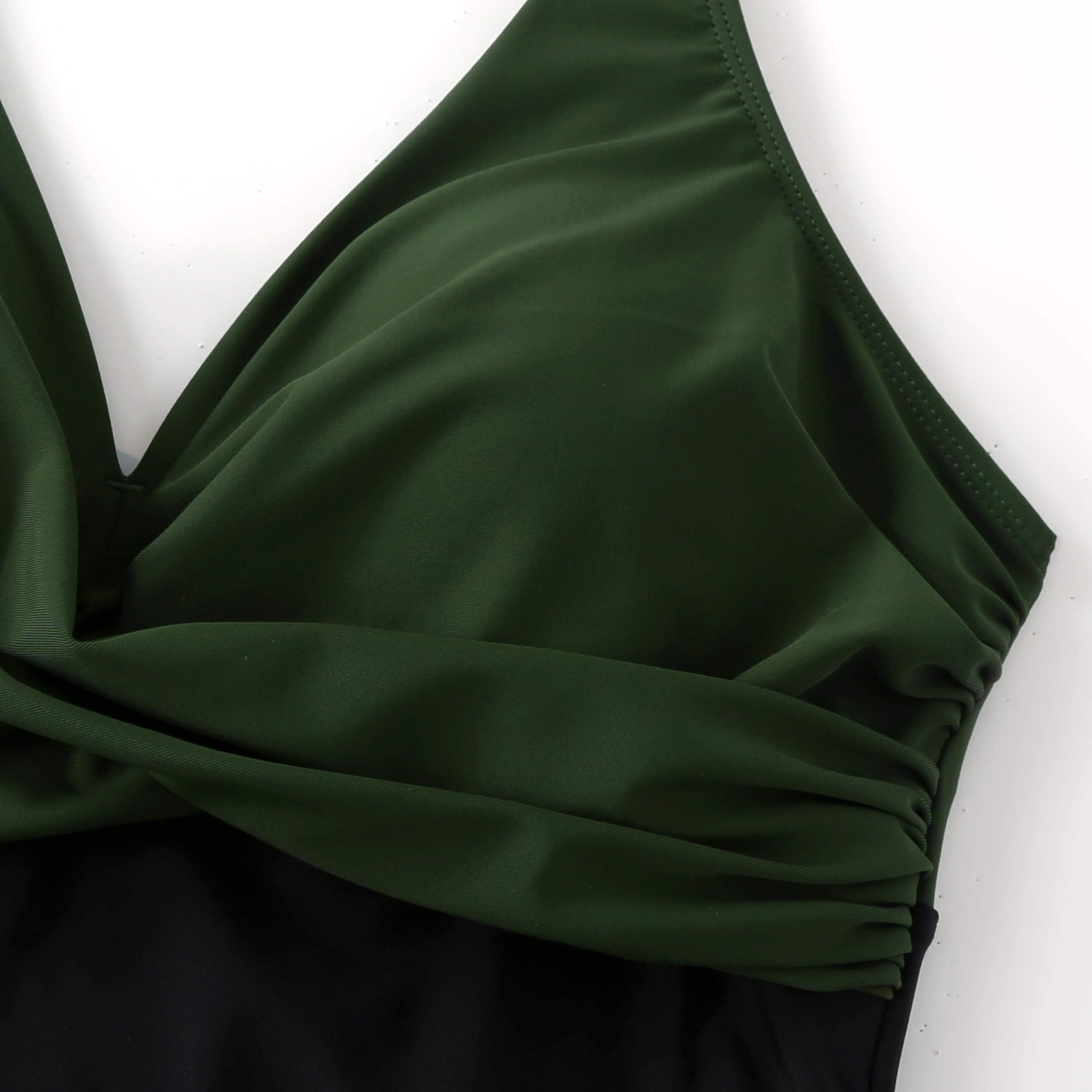 LA ORCHID Damen Badeanzug bauchweg Push up einteiliger Badeanzug bademode v Ausschnitt bademode high Waist für Urlaub