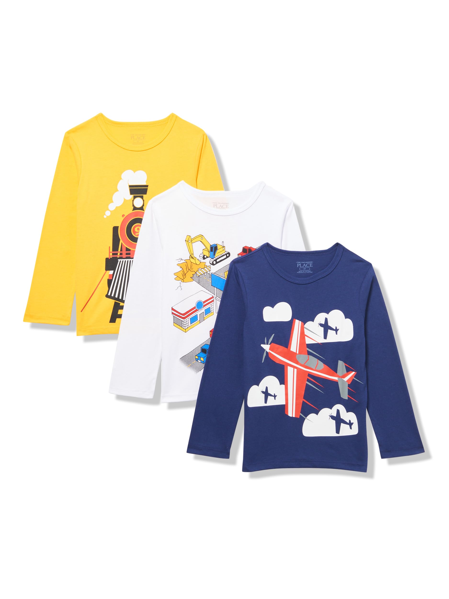 The Children's Place Baby-Jungen and Toddler Vehicle Long Sleeve Graphic, multipacks T-Shirt