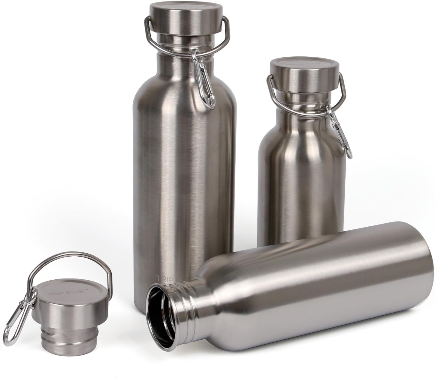 Zauber Stainless Steel Water Bottle 500ml/750ml/1000ml Steel Water Bottle BPA Free for Outdoor Drinking, Running, Cycling, Hiking, Camping