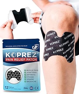 KOPREZ Pain Relief Patches (12 Count) - Pain Patches, Knee Pain Relief Patch, Back Pain Patch, Heat Patch, Parches para Dolores Musculares, Knee Patch, Heat Patches for Pain Relief, Knee Pain Patch