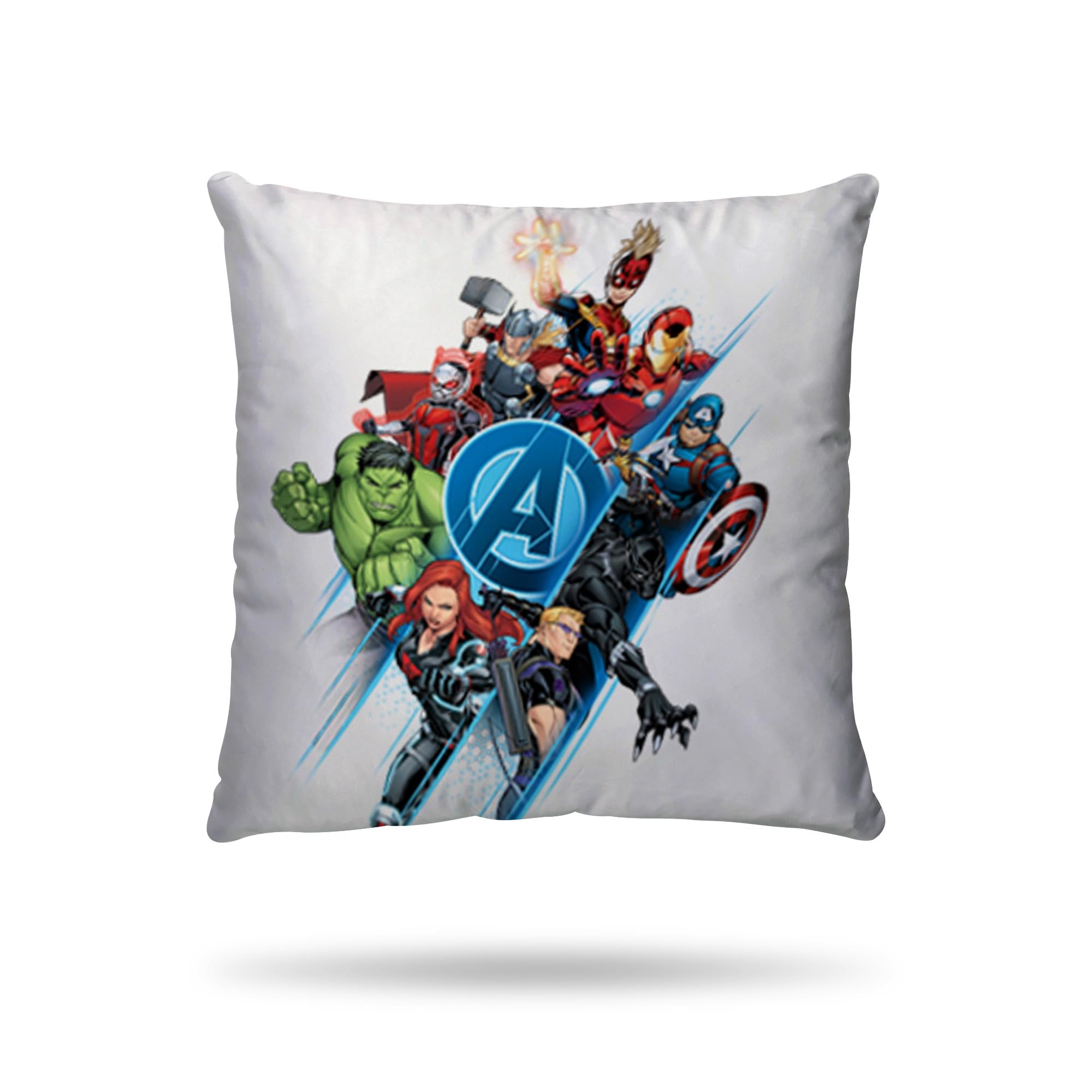 Marvel Avengers Team - Funda nórdica de 140 x 200 cm y 1 funda de almohada de 63 x 63 cm, 100% algodón, color blanco
