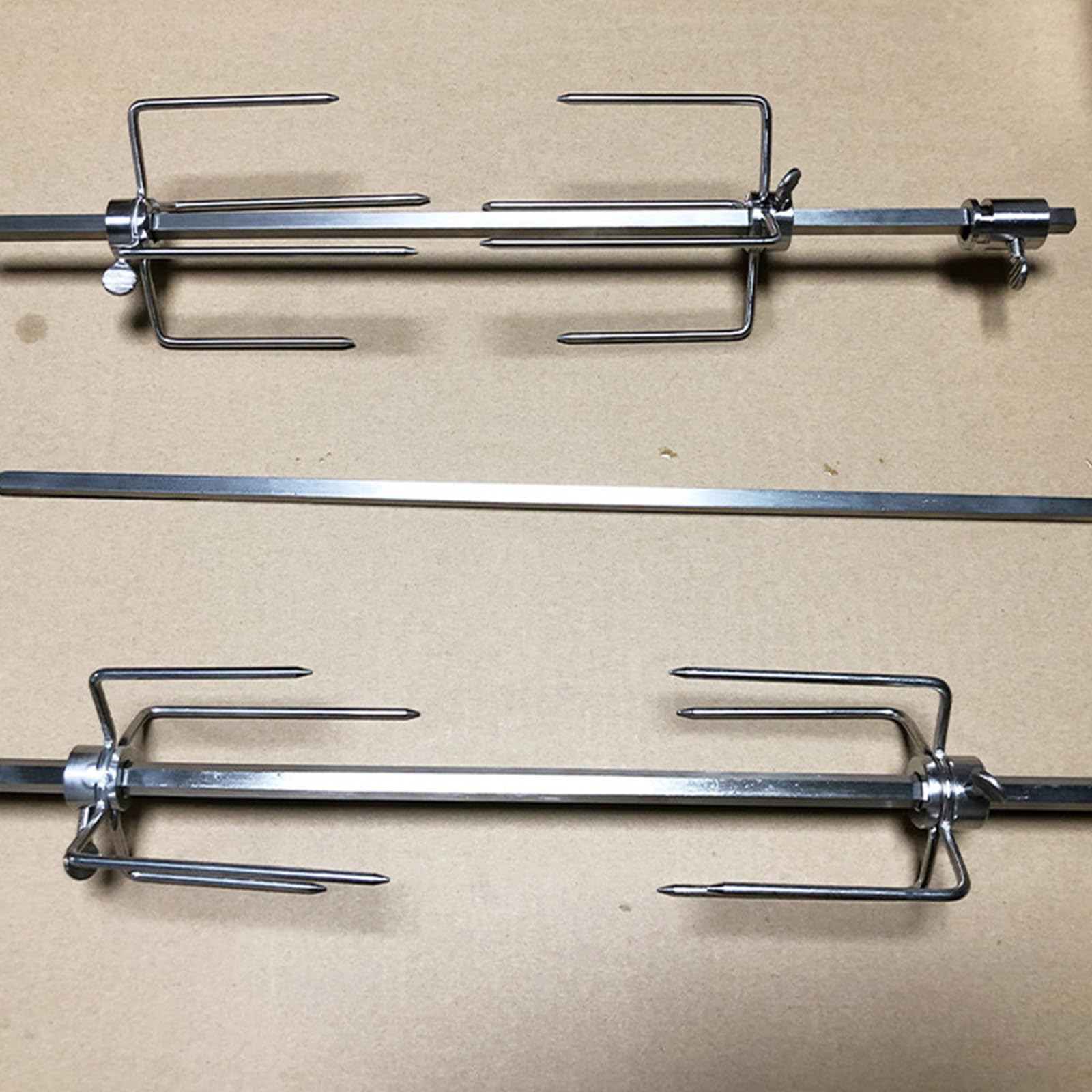 Juego de 4 tenedores de acero inoxidable para asar, para asar carne, adecuados para barbacoas domésticas, picnics y banquetes de hotel, abrazadera de carne