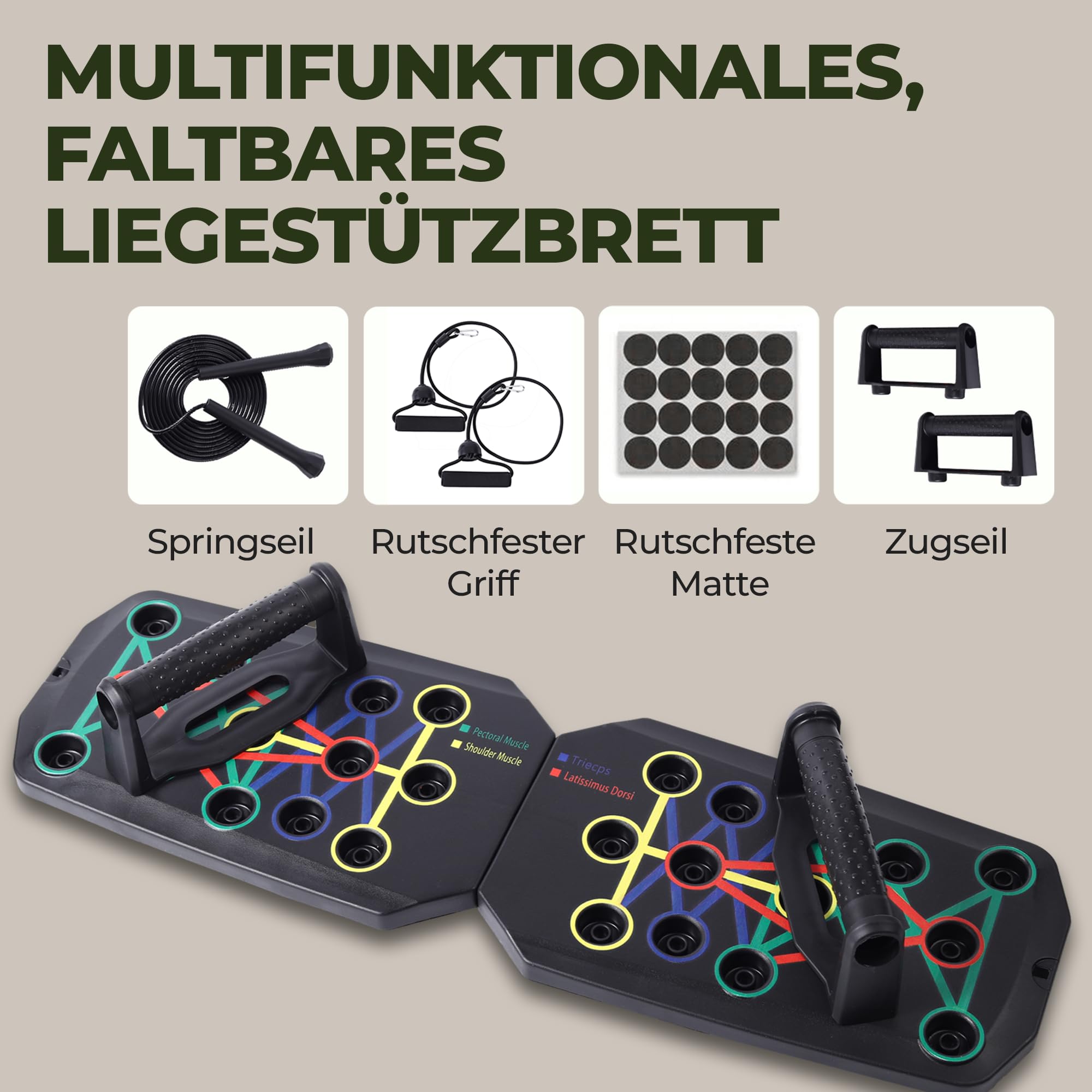 Mirbex® Klimmzugstange für Türrahmen mit Liegestützbrett Home Gym Set | Push Up Board & Pull Up Bar ohne Schrauben – Fitnessgeräte für Zuhause