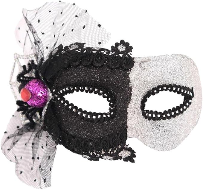 HENBRANDT Máscara de mascarada de fiesta - negro y plata U25104