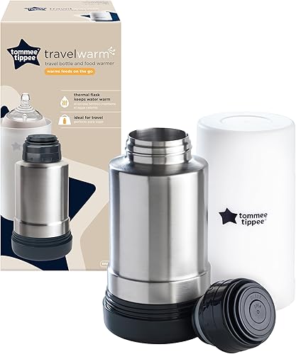 Miniatura 2 de Tommee Tippee Biberón portátil de viaje y calentador de alimentos, aislamiento térmico, frasco de acero inoxidable con tapa a prueba de fugas