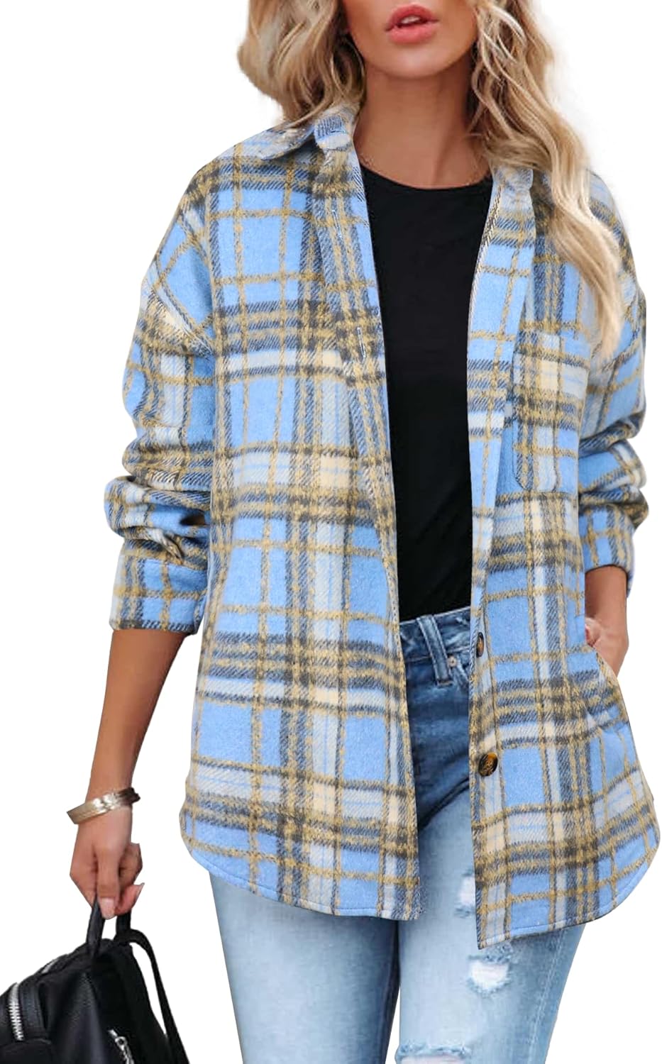 Beaully Women’s 2025 Fall Clothes Plaid Shacket Jacket Long Sleeve Button Down Flannel Shirts Fashion Jacket Beaully Women’s 2025 Fall Clothes Plaid Shacket Jacket Long Sleeve Button Down Flannel Shirts Fashion Jacket