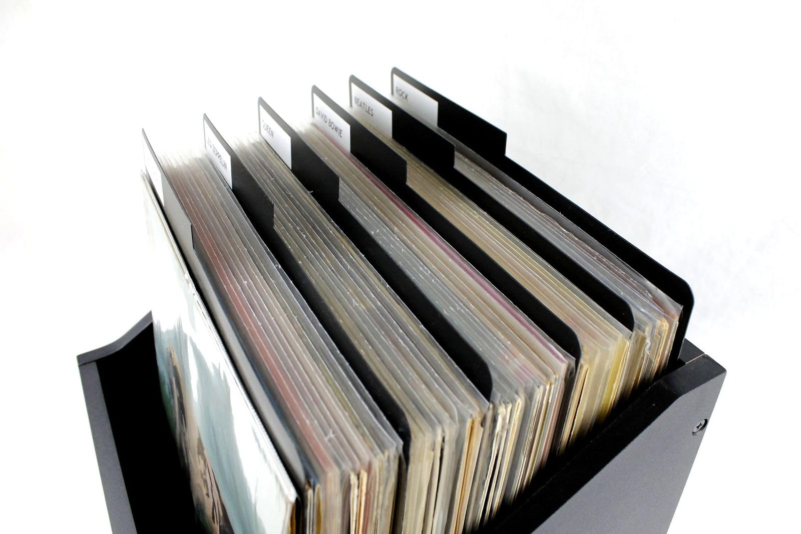 separatore divisore classificatore in PVC NERO con LINGUELLA per dischi in vinile formato LP 33 giri 12" Maxi Single (26)