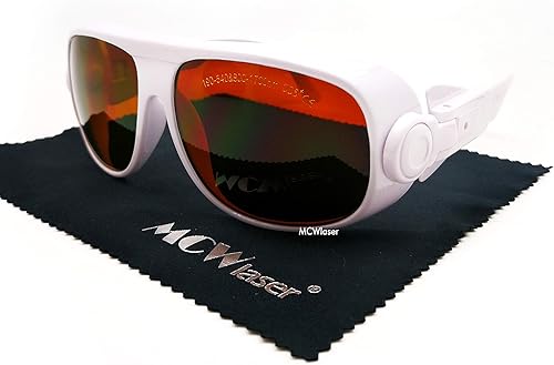 Miniatura 3 de MCWlaser Gafas de seguridad láser OD5+, Yag, azul, verde y luz UV, protección ocular de 405 nm, 445 nm, 450 nm, 532 nm, 808 nm, 980 nm, 1064 nm,